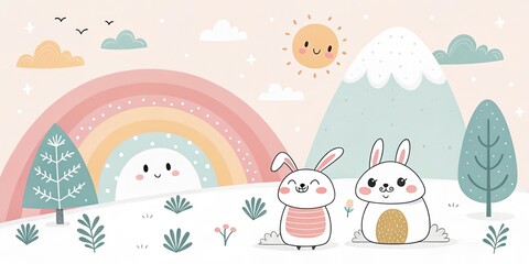 minimalist cute cartoon white texture background