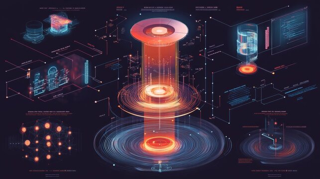 Infographic-style image comparing quantum computing with classical computing, showcasing their distinctive features, applications, and future potential in a visually appealing format