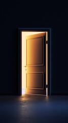 door to the light, open door, indoor space