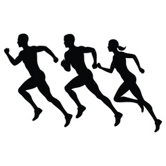 Running People Silhouettes Vector – Sport and Fitness