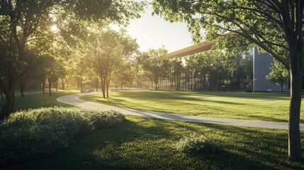 Obraz premium A running track in the green nature of the city, a running track for athletes and athletics