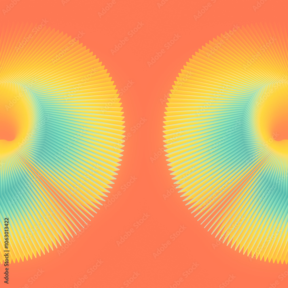 Poster abstract pink background with symmetrical geometric composition, bright and eye-catching design. con