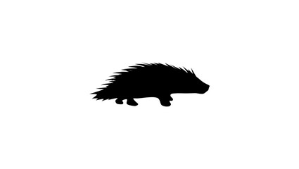 porcupine sign, black isolated silhouette