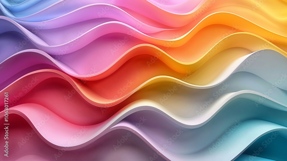 Poster abstract colorful curved shapes background. a colorful rainbow spiral 3d rendering in the style of n
