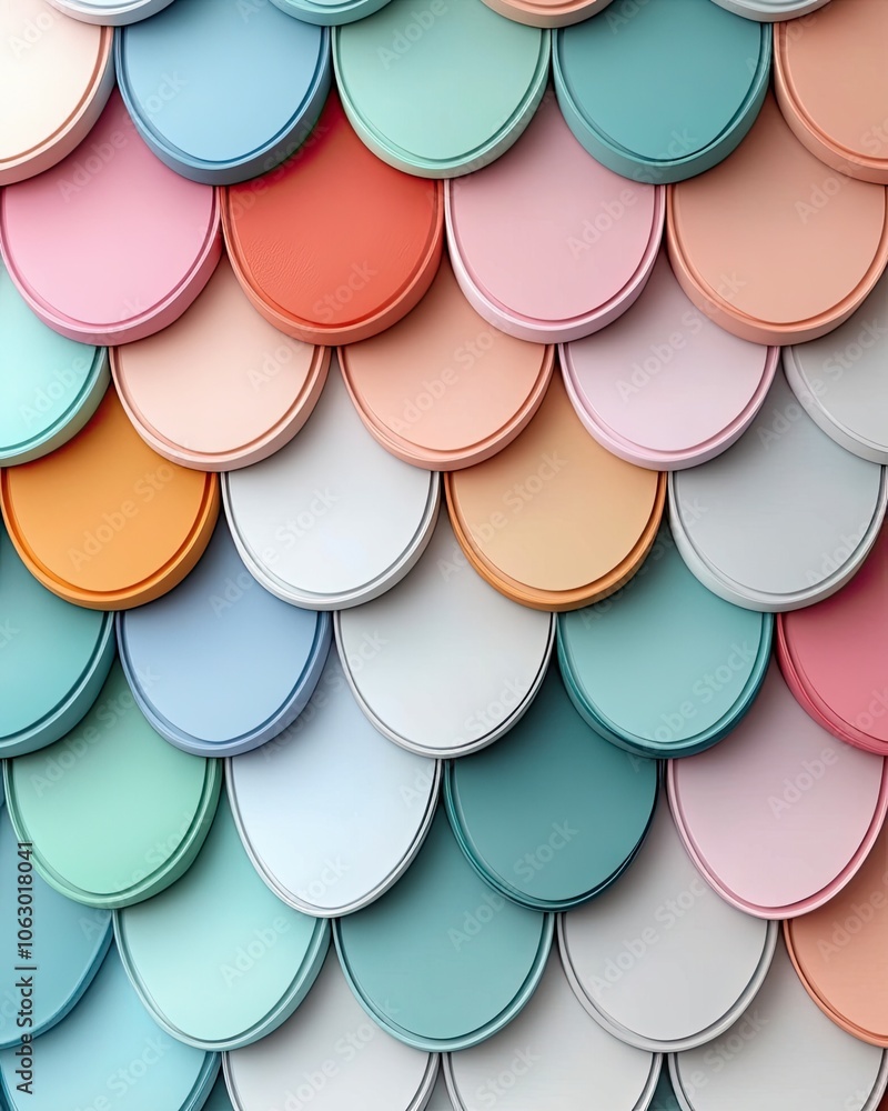 Aufkleber explore vibrant color patterns in a modern design aesthetic with layered scalloped textures