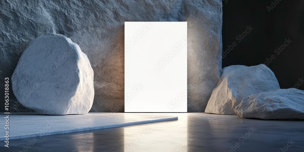 Poster explore the surreal floating rectangle in a v standard scene