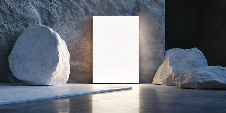 Explore the surreal floating rectangle in a v standard scene