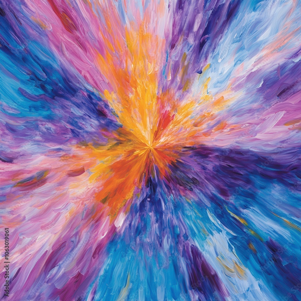 Poster create a symmetrical abstract design with swirling colors