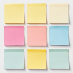 Fototapeta premium Blank pastel sticky notes on white background