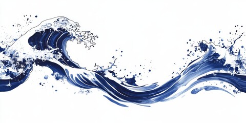 A stylish blue wave design on a plain white background. Perfect for banners, posters, or wallpaper.