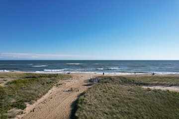 Serene Beach Landscape with Clear Blue Sky