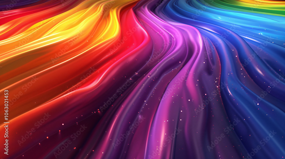 Poster abstract colorful curved shapes background. a colorful rainbow spiral 3d rendering in the style of n
