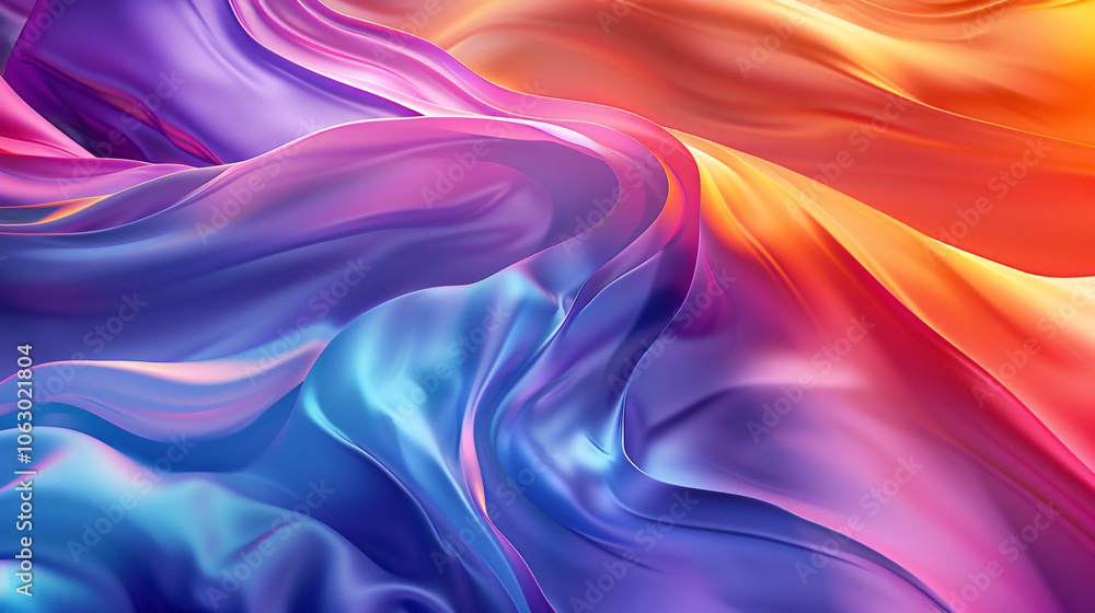 Poster abstract colorful curved shapes background. a colorful rainbow spiral 3d rendering in the style of n
