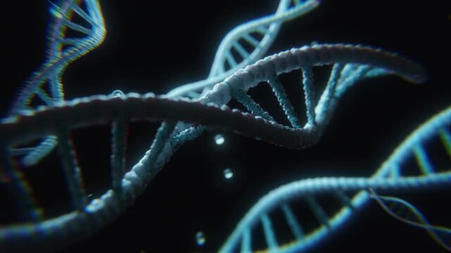 Rotating DNA disintegrates into particles and vanishes.