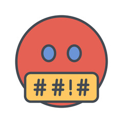 Face with Symbols on Mouth Vector Icon