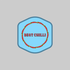  Chilli badge logo vector graphic illustration on background