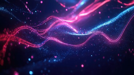 Fototapeta premium Vibrant Abstract Waves of Light and Color