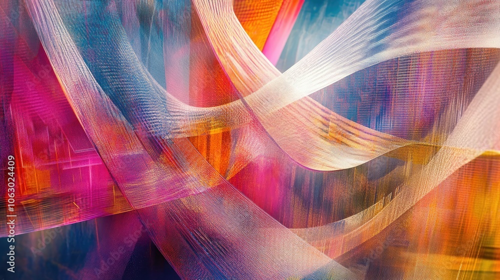 Poster colorful abstract waves in dynamic composition