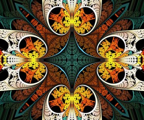 Computer generated abstract colorful fractal artwork