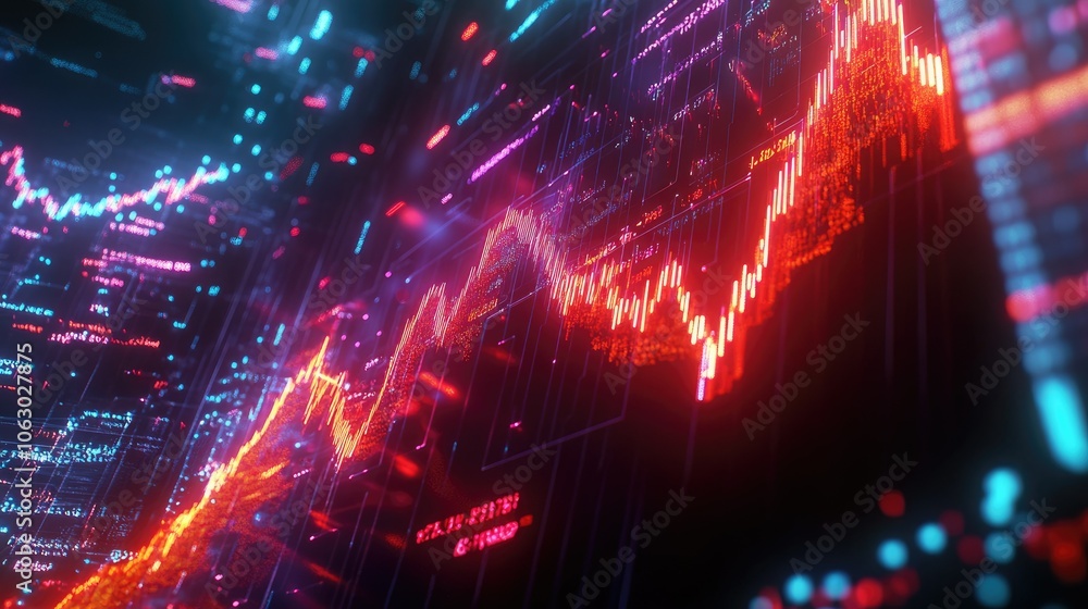 Aufkleber abstract digital graph visualization background