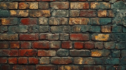 Fototapeta premium Background of red brick wall. Old vintage brick wall pattern
