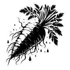 Carrot silhouette vector design black and white
