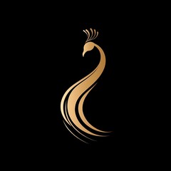Fototapeta premium Flat Modern Peacock Logo Design - Vector Icon Illustration