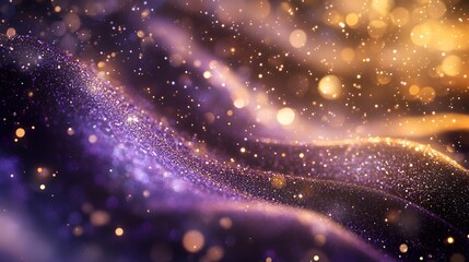 Obraz premium Abstract Purple and Gold Glitter with Bokeh Lights