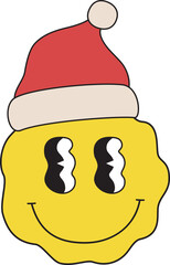 Melting face Retro Christmas Emoji.