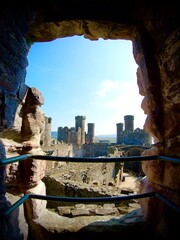 Conwy Castle view of the Towers North Wales 