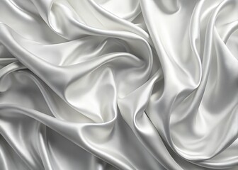 Obraz premium This sophisticated white silk texture features graceful curves, ideal for soft abstract backgrounds, textiles, and art projects. High-resolution quality for versatility and elegance.