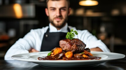 Artfully Crafted Gourmet Entr?e: A Bespoke Slow-Cooked Delight with Rich, Complex Flavors