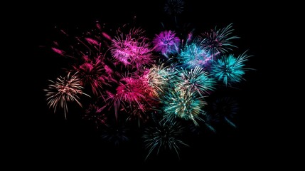 Colorful Fireworks Display Night Sky Celebration