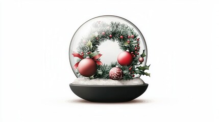Christmas Wreath Snow Globe Decoration