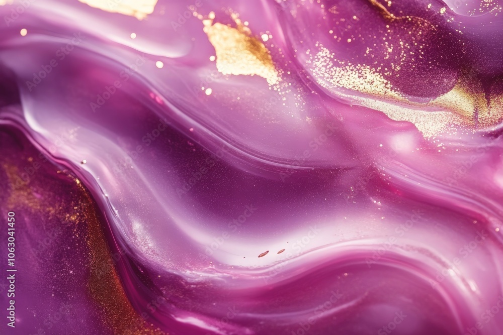 Leinwandbilder this image features fluid magenta waves as they blend seamlessly with shimmering gold accents, creat