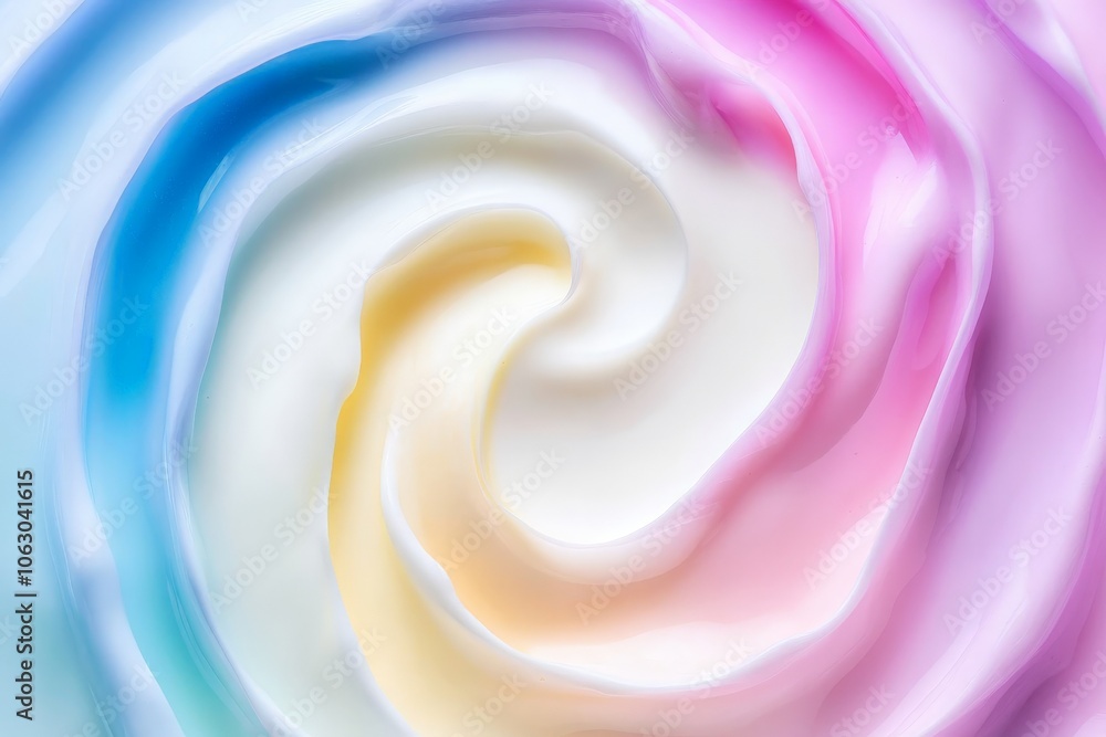 Poster this image showcases a colorful whirl of creamy textures in vibrant swirls, blending vivid hues into