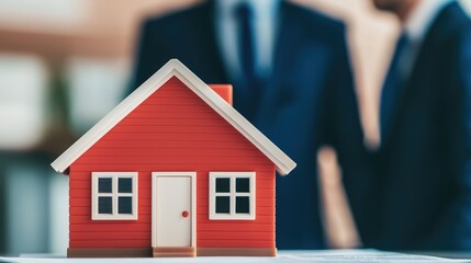 Real estate professionals discuss market trends while showcasing a model home for potential buyers