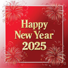 Happy New Year 2025 vector design illustration. Perfect for greeting cards, posters, and banners.
