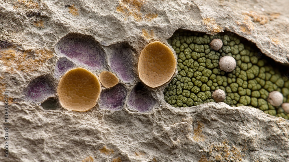 Poster magnified view of distinct textures and patterns in nature
