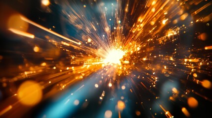 Obraz premium Abstract Sparkler Lights Welding Sparks Explosive Energy Bright Light Industrial Abstr