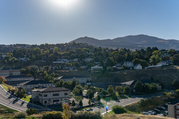Fototapeta premium Pocatello is the county seat and largest city of Bannock County, Idaho. The Basin and Range province. Portneuf Range. Snake River Plain (ecoregion)