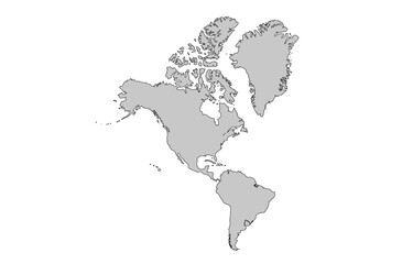 North America map isolated on white background. for website layouts,background,education, precise,customizable,Travel worldwide,map silhouette backdrop,earth geography, political,reports.Map Outline.