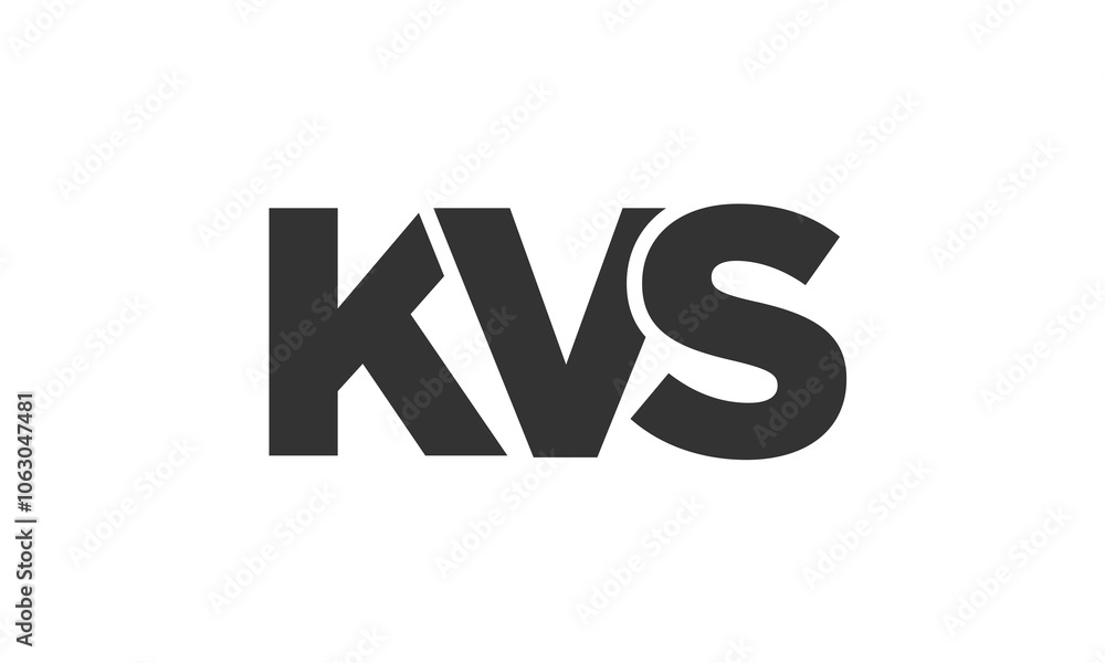 Poster KVS logo design template with strong and modern bold text. Initial based vector logotype featuring simple and minimal typography. Trendy company identity.