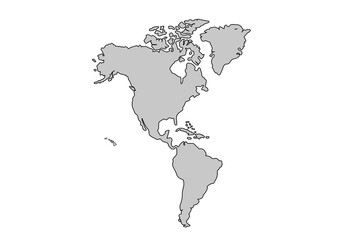 North America map isolated on white background. for website layouts,background,education, precise,customizable,Travel worldwide,map silhouette backdrop,earth geography, political,reports.Map Outline.