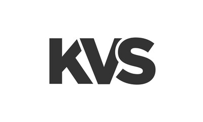 KVS logo design template with strong and modern bold text. Initial based vector logotype featuring simple and minimal typography. Trendy company identity.