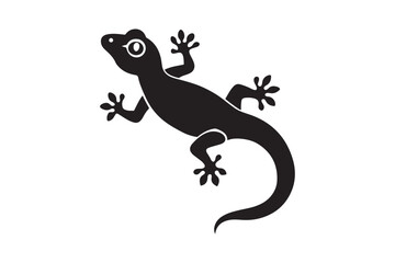 Gecko silhouette vector illustration, Gecko silhouette 