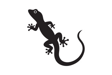 Gecko silhouette vector illustration, Gecko silhouette 