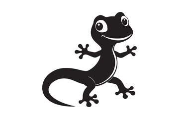 Gecko silhouette vector illustration, Gecko silhouette 