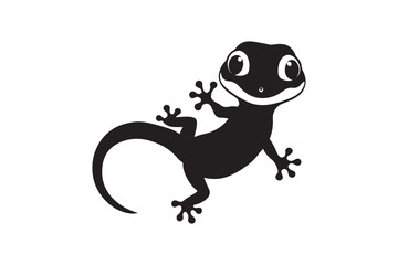 Gecko silhouette vector illustration, Gecko silhouette 