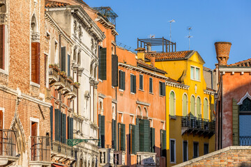 Venice, Italy traditional houses, street view